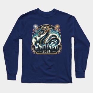 Dragon Over Chicago - 2024 Lunar New Year Long Sleeve T-Shirt